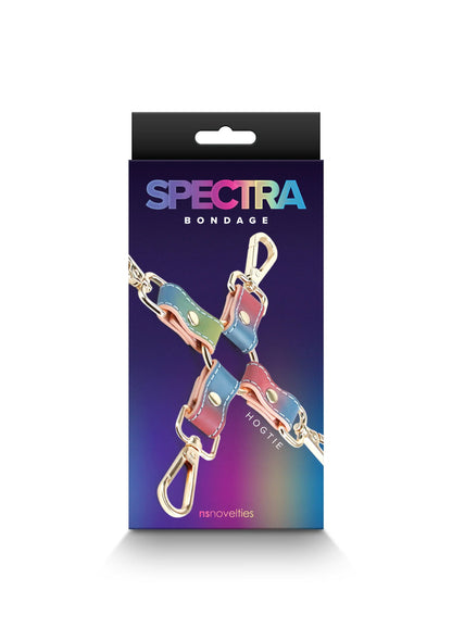 Doosfront Spectra bondage hogtie met productillustratie en tekst NS Novelties