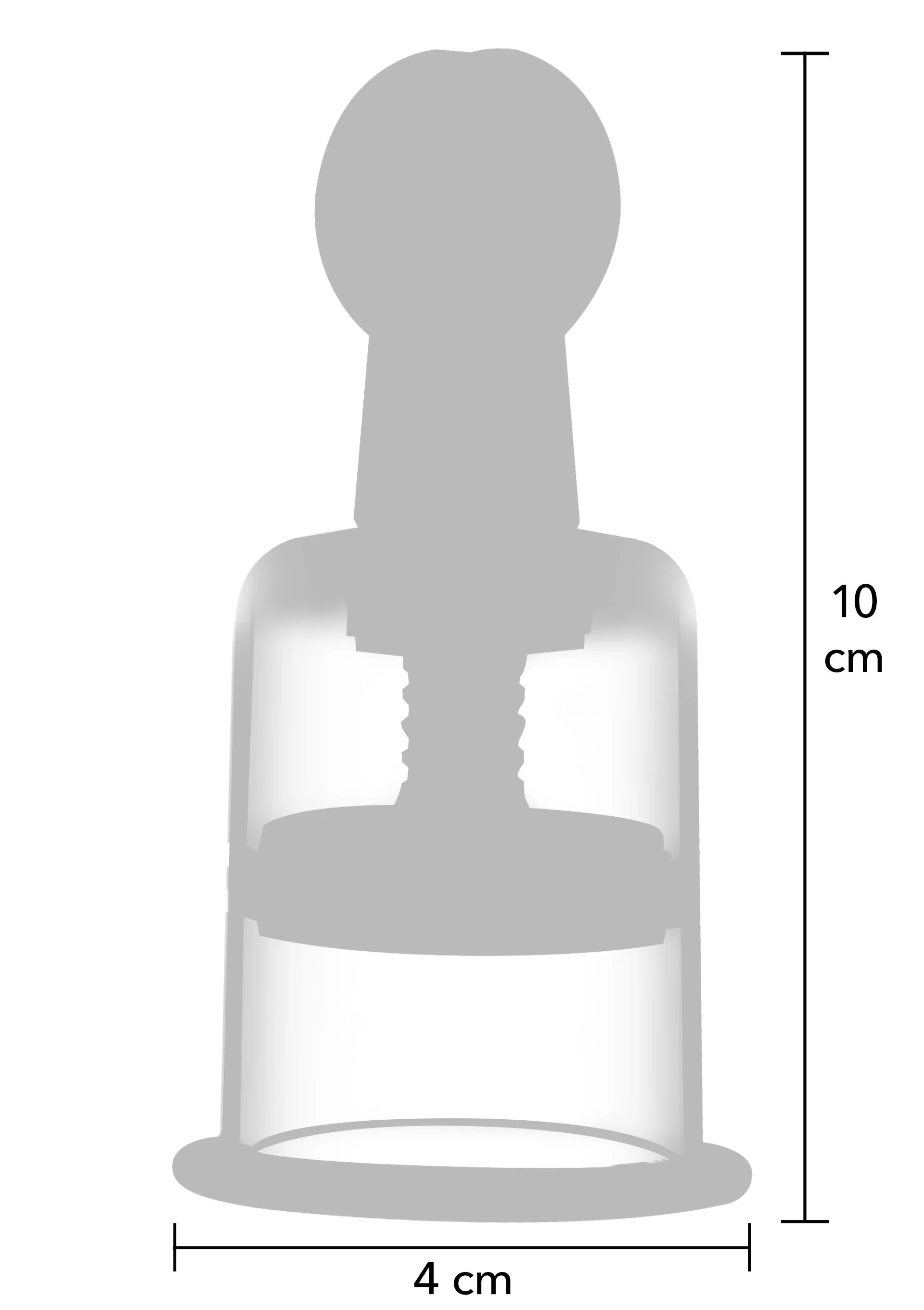 Zuignap-onderdelen met transparant ontwerp, afmeting 4 cm breed en 10 cm hoog