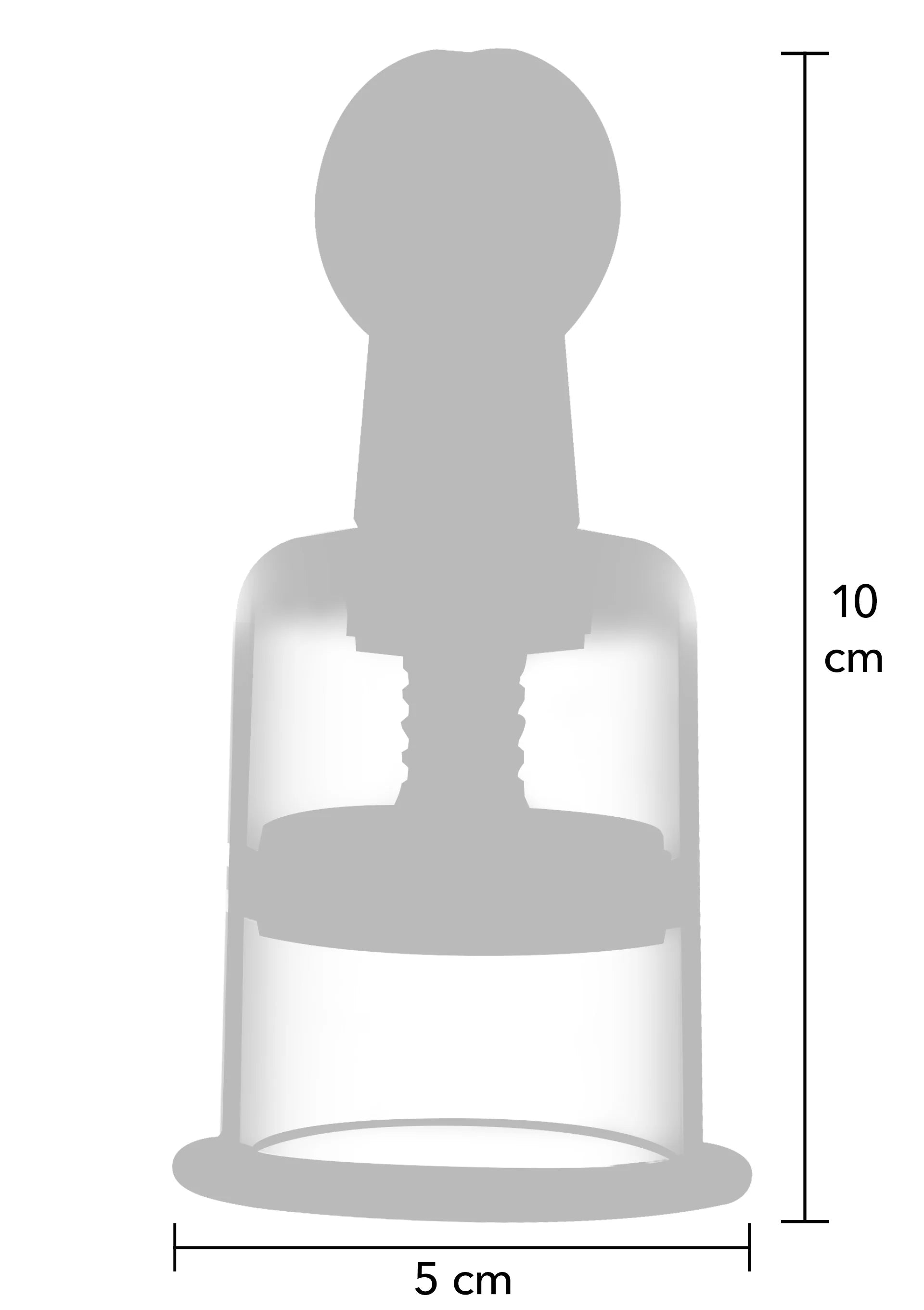 Afmetingen: tepel-/zuigaccessoire, 10 cm hoog en 5 cm breed