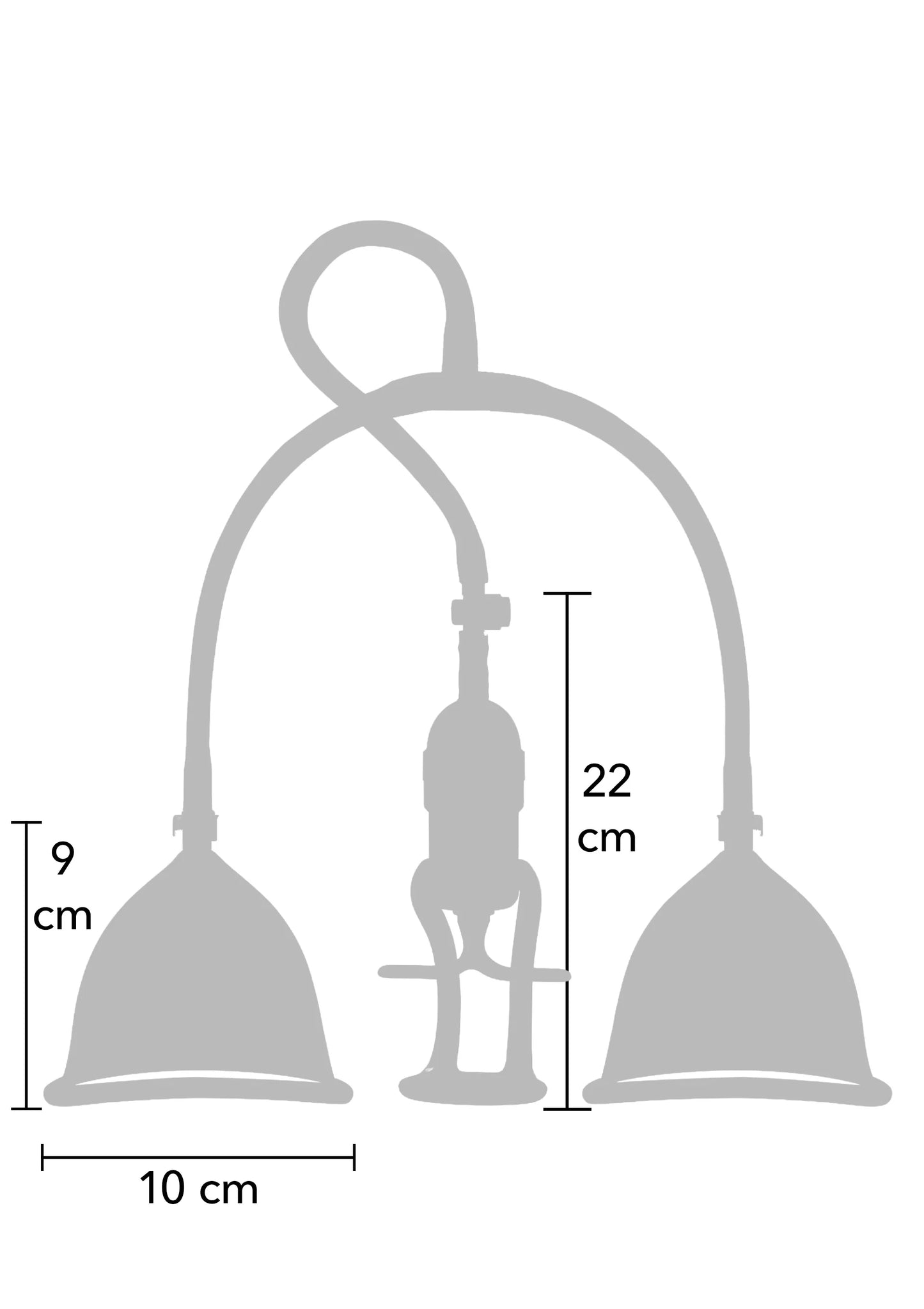 Silhouet van vacuum borstpomp met 22 cm hoogte en 10 cm breedte