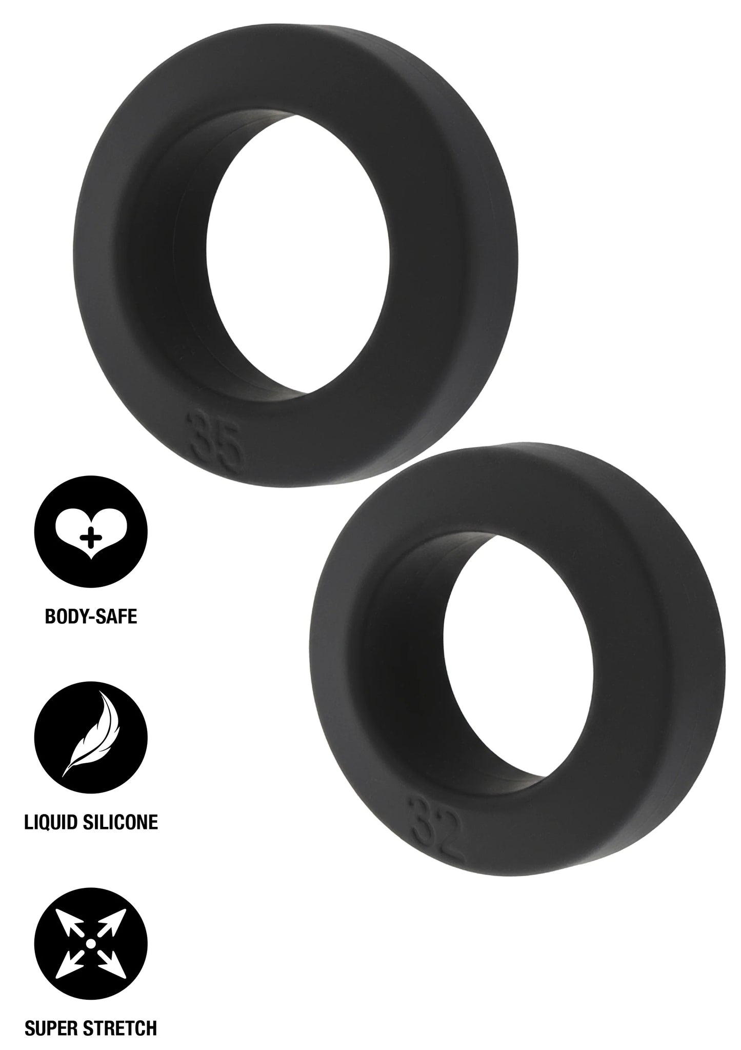 Double Stackers C-Rings 2 Pcs Set by Hiden Desire