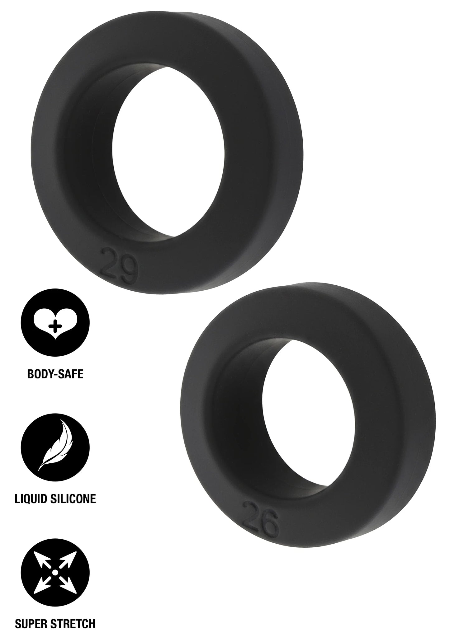 Double Stackers C-Rings 2 Pcs Set by Hiden Desire