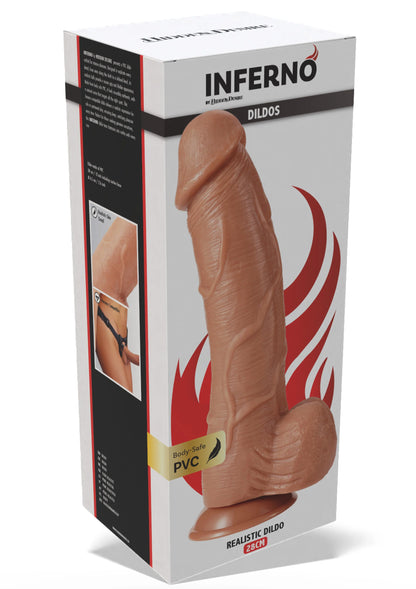 Verpakking van Hidden Desire Inferno realistische PVC-dildo, 28 cm
