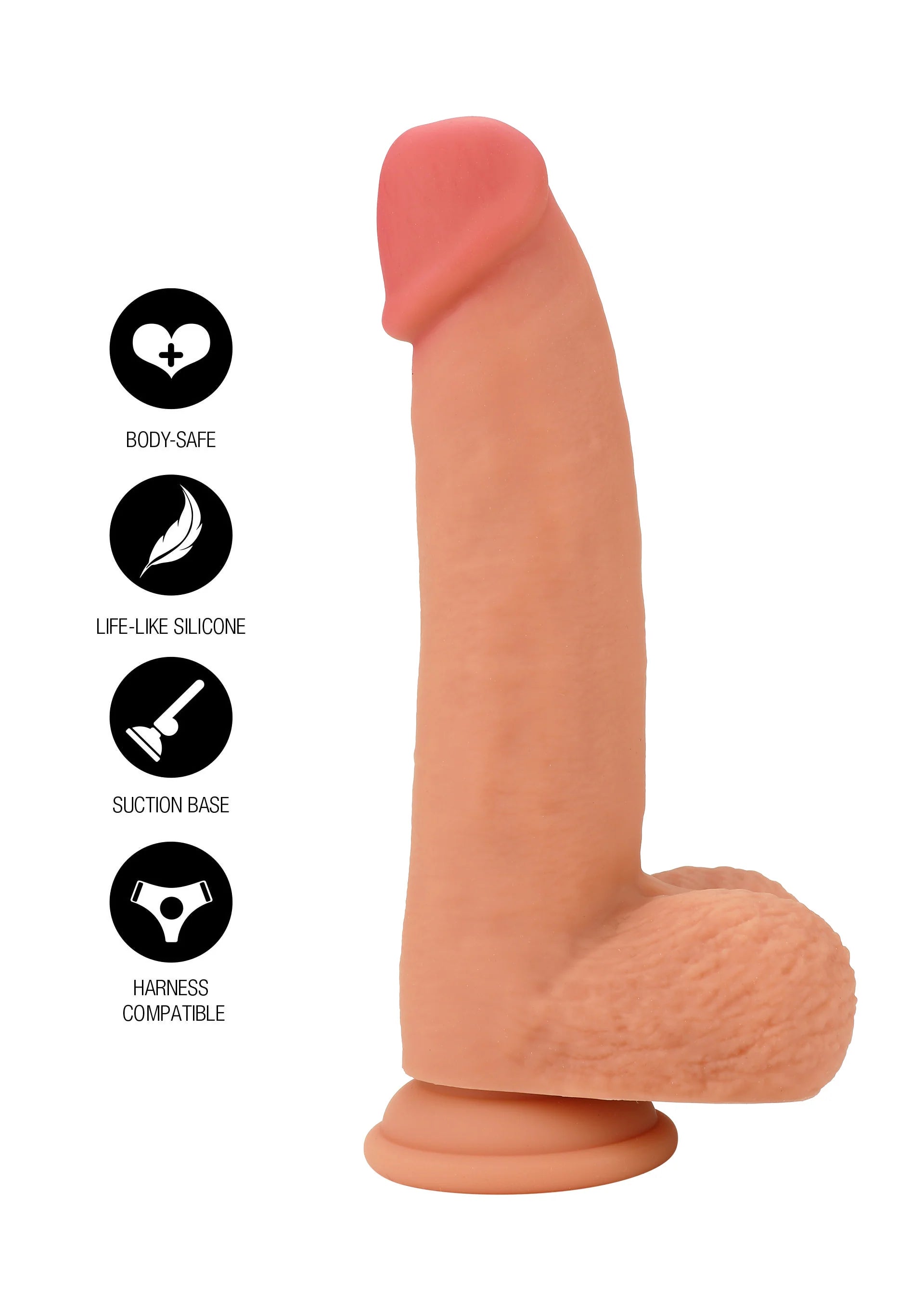 Zalmroze realistische dildo met zuignapbasis en body-safe vloeibare siliconen