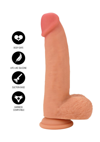 Zalmroze realistische dildo met zuignapbasis en body-safe vloeibare siliconen