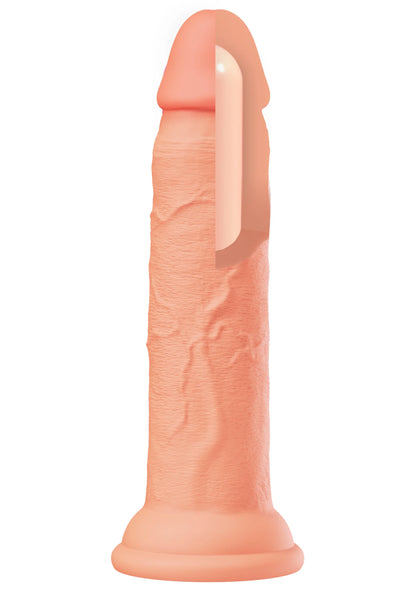 Roze vloeibare siliconen dildo met nerfstructuur en zuignapvoet
