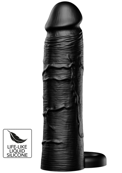 Bestel: Penis Sleeve Liquid Silicone Ring 18 cm - bij Happytoys: de erotische sex webshop | liever Happy dan Easy ⭐⭐⭐⭐⭐ - Default Title - 20726 - BLACK
