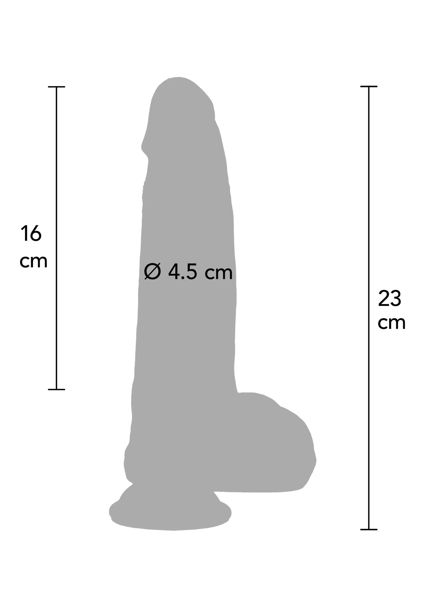Ultrarealistischer Dildo aus Silikon 18 cm von Hidden Desire