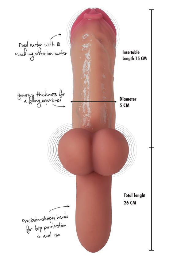Pierced Punisher Vibrating Dildo Liquid Silicone by Hidden Desire Inferno