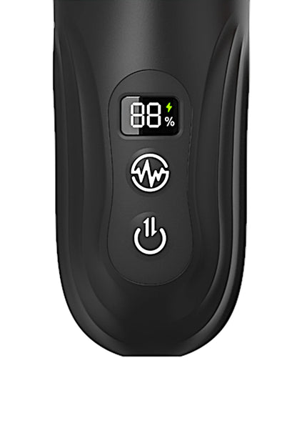 Zwart bedieningspaneel met display en aan/uitknop voor vibrator
