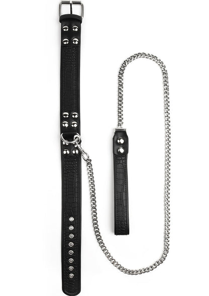 Croc-Embossed Collar & Leash by Feros Avanza