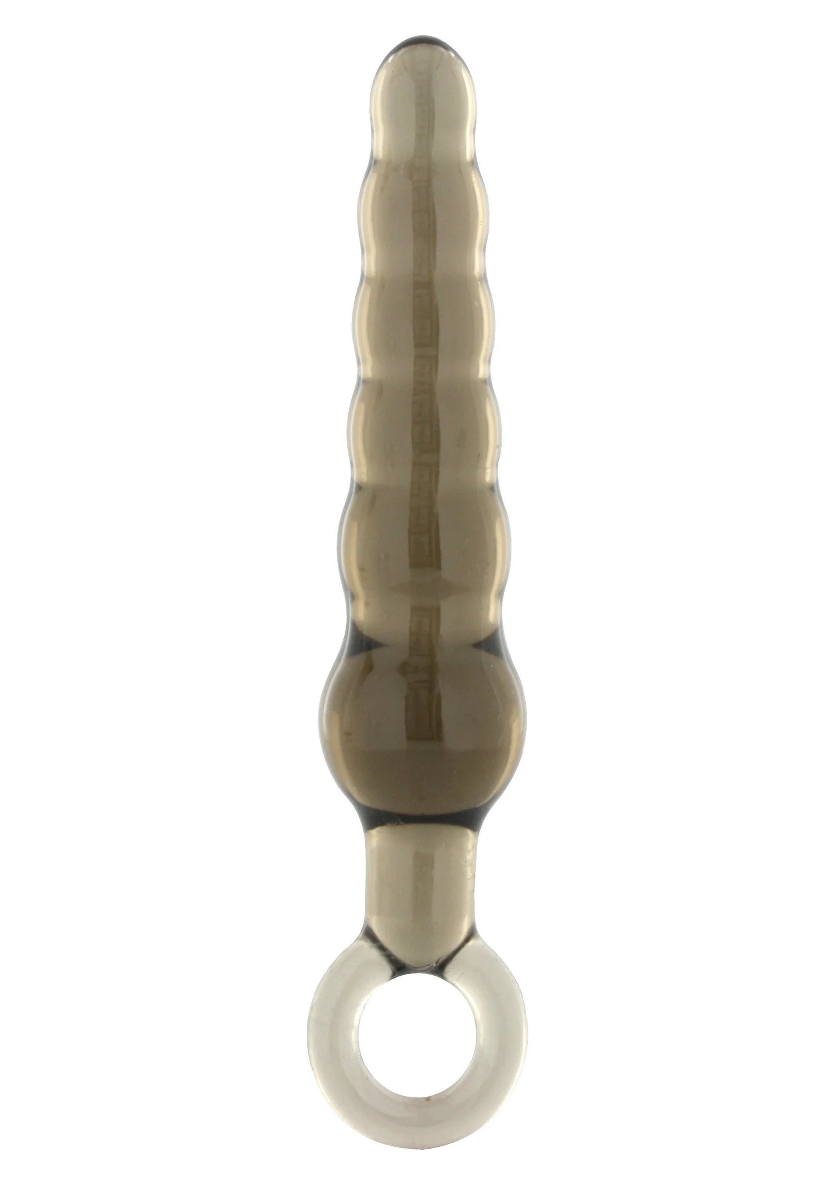 Goudkleurige anale plug met smalle hals en ringvormige voet