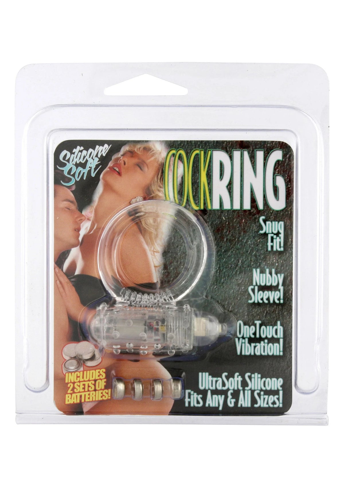 Seven Creations cockring op blister, ultrasoft siliconen en noppen voor stimulatie