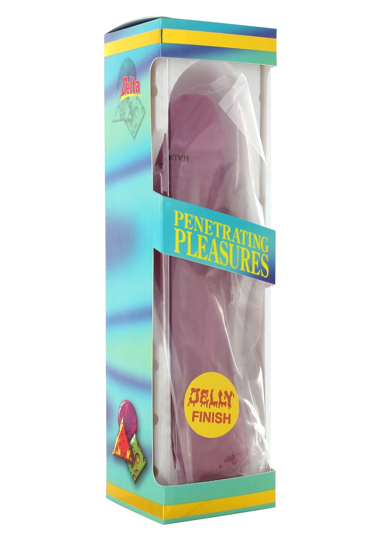 Doos met roze seksspeeltje en Jelly Finish label