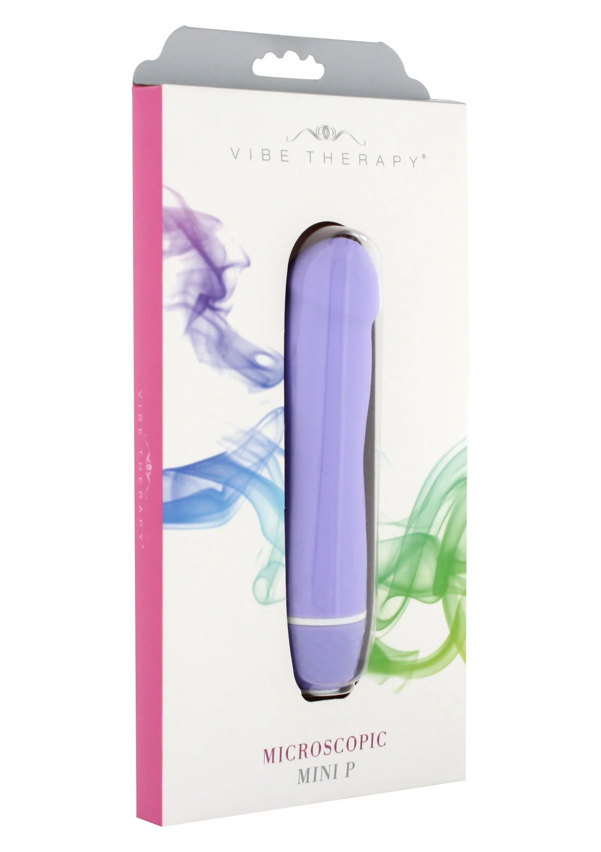 Doos van Vibe Therapy met paars micro mini P-toestel in transparant venster