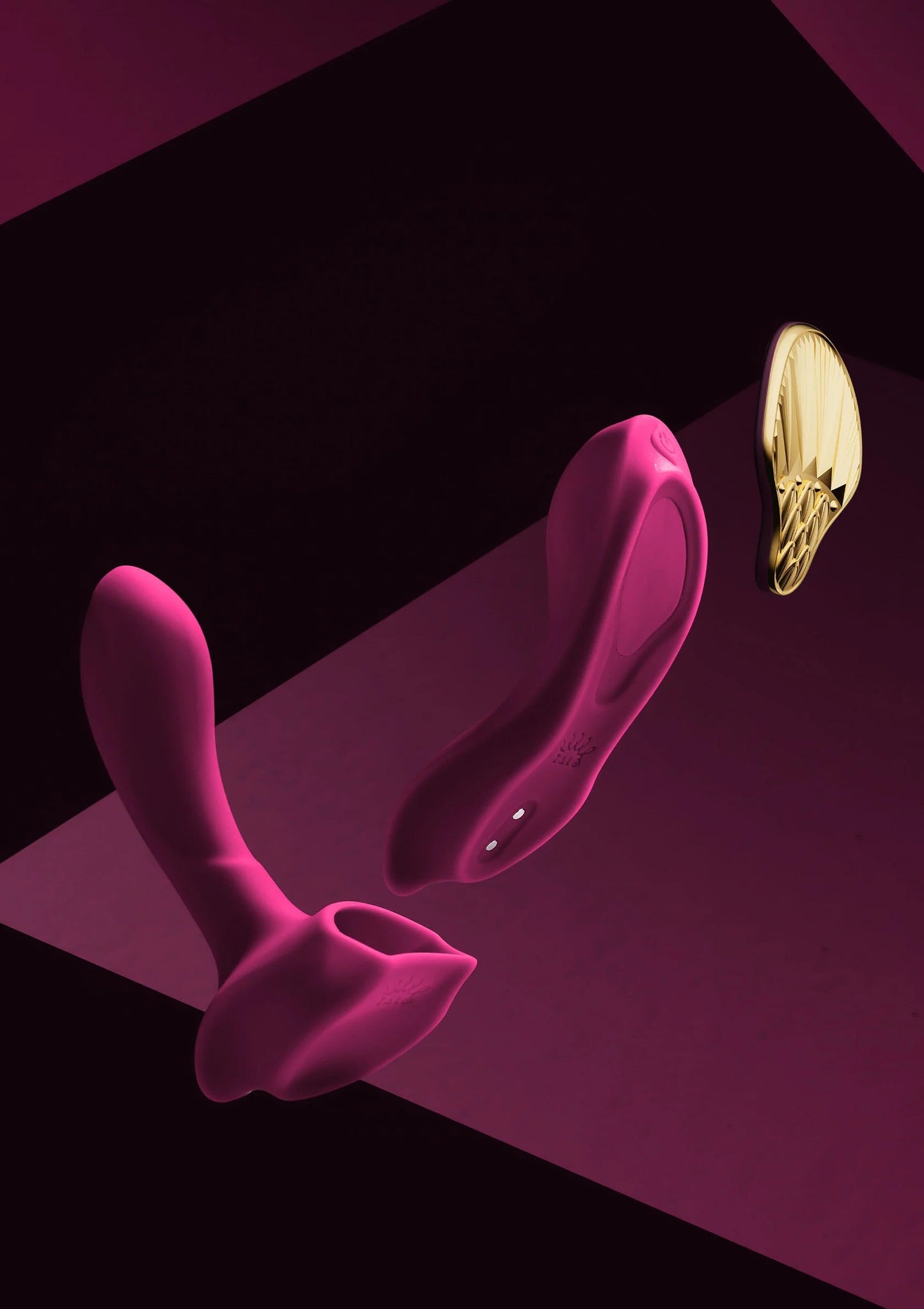 Draagbare vibrator met gebogen vorm en twee uiteinden