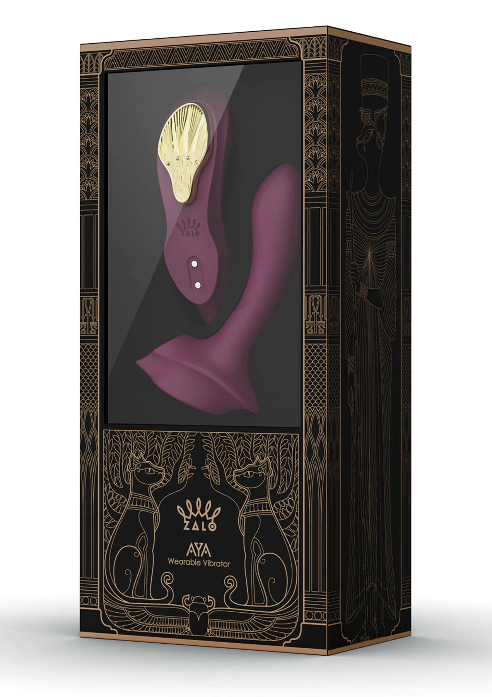 Verpakkingsdoos van Zalo Aya draagbare vibrator in goud en paars