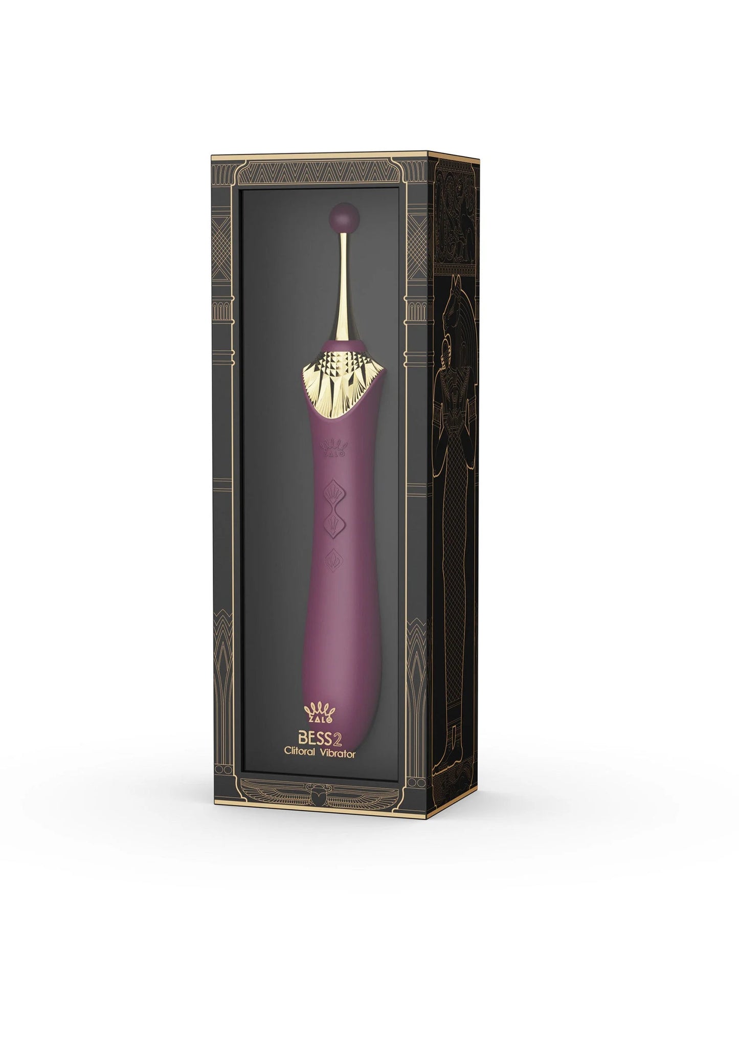 Verpakking van clitorale vibrator Bess 2 van Zalo, paarse uitvoering
