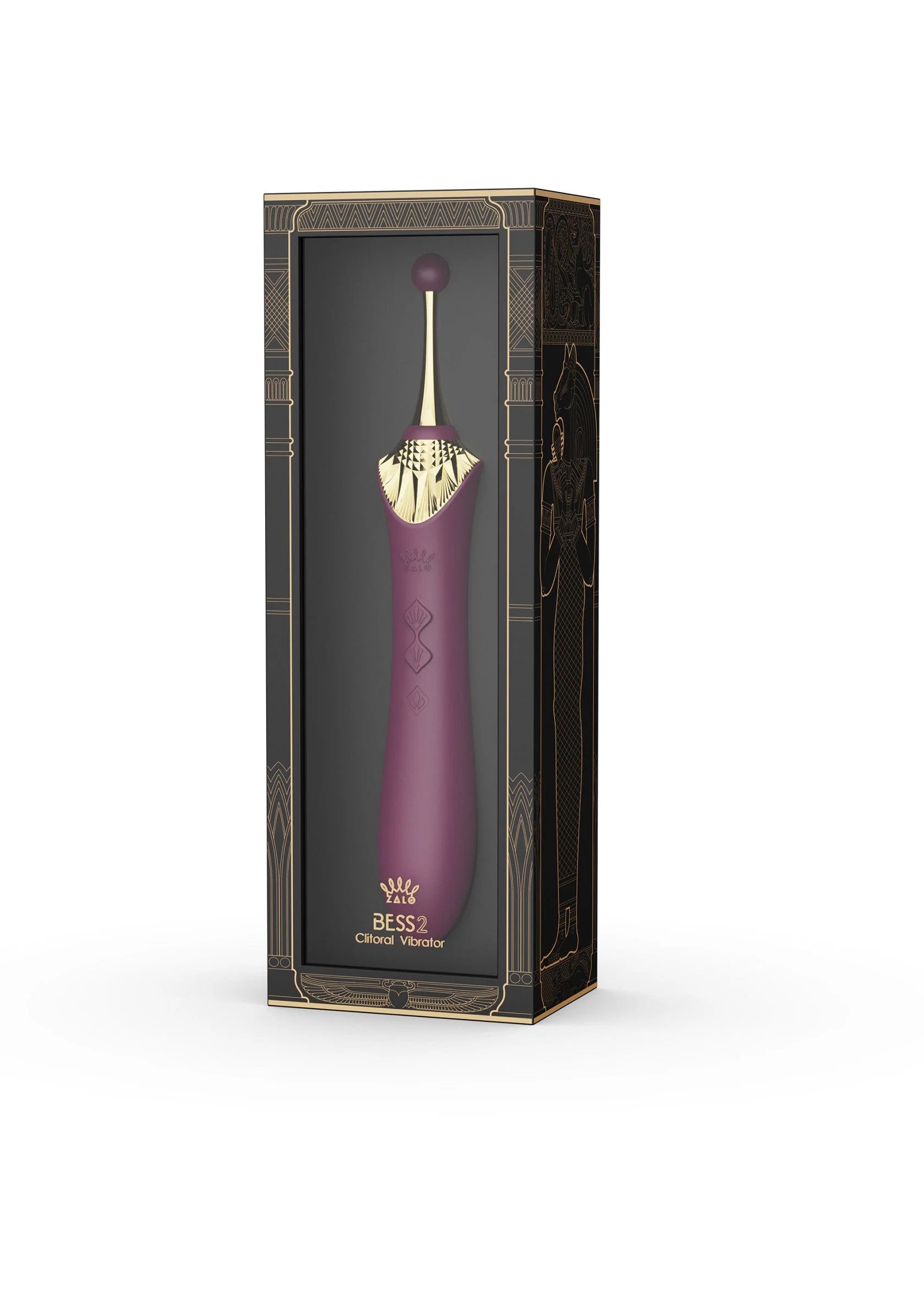 Verpakking van clitorale vibrator Bess 2 van Zalo, paarse uitvoering