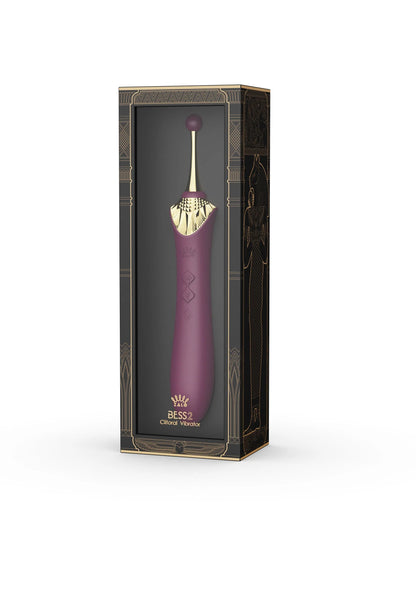 Verpakking van clitorale vibrator Bess 2 van Zalo, paarse uitvoering
