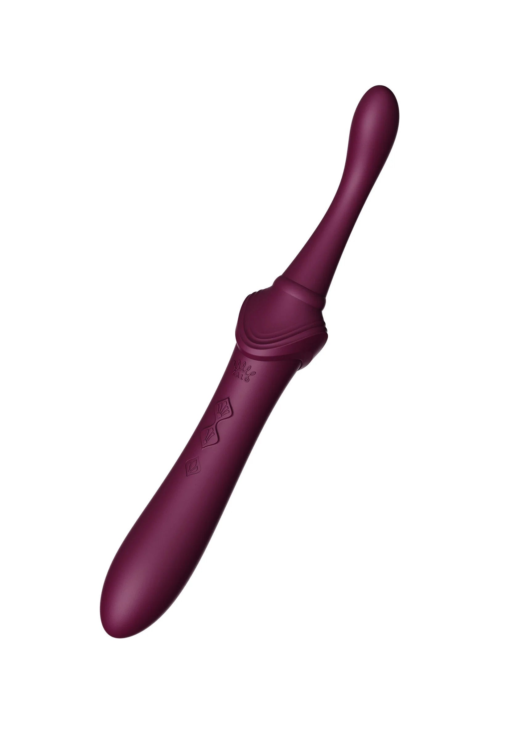 Clitorale vibrator van Zalo in paars, schuine hoek met afgeronde punt