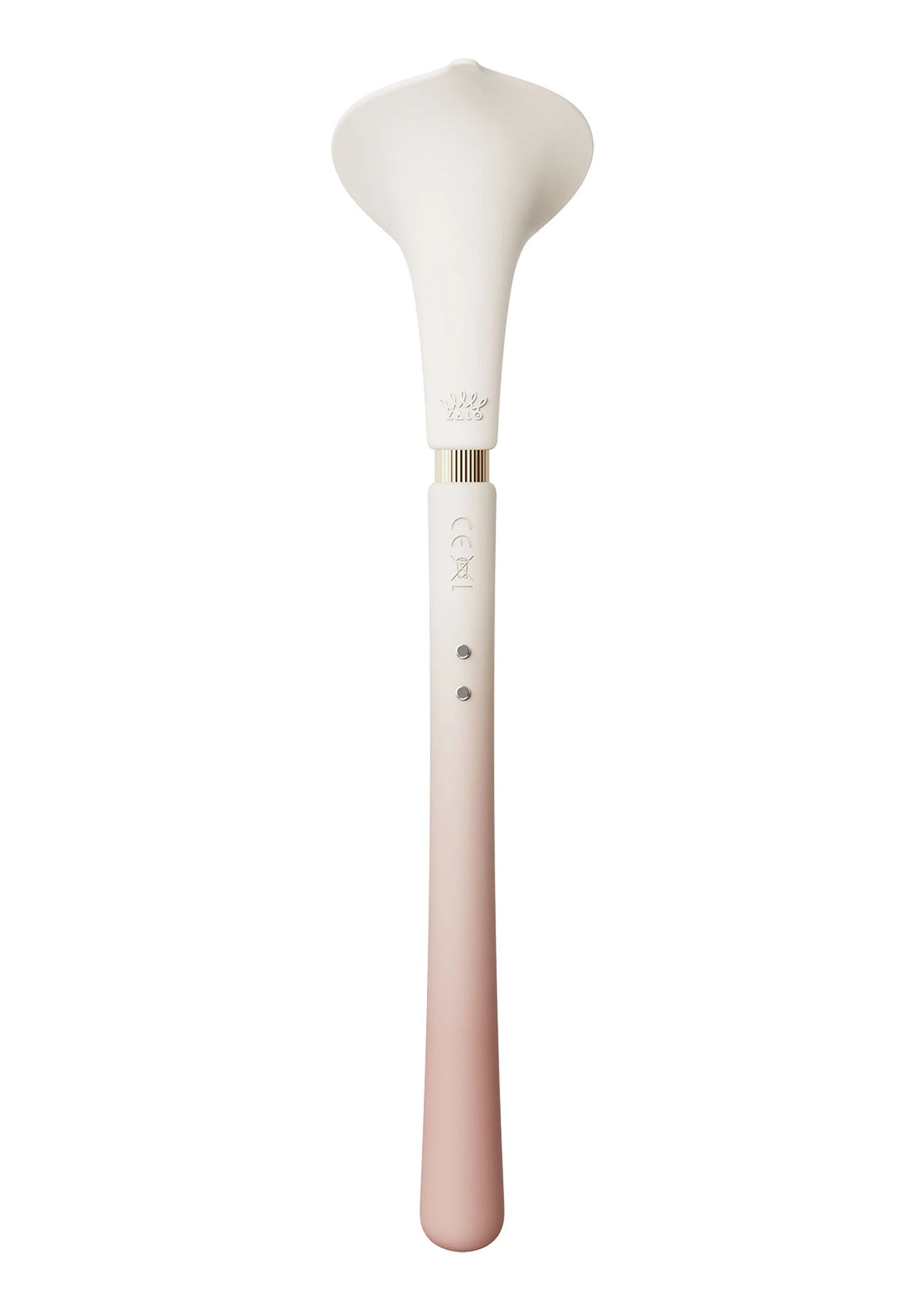 Witte Calla-trilstimulator met bloemkop bovenaan en bedieningspaneel op handvat