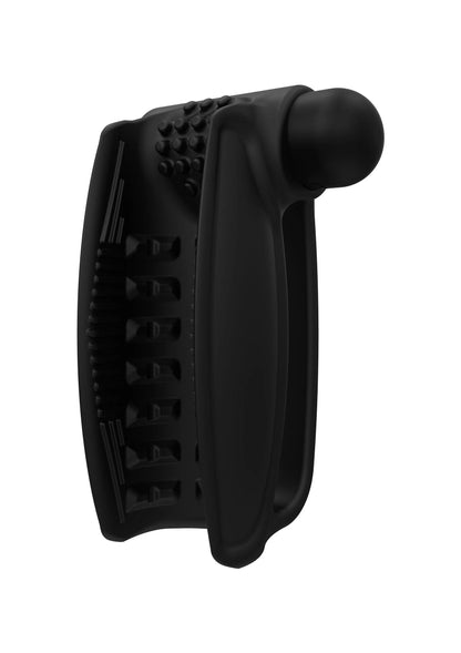 Bathmate handvibe-masturbator met ribbels en ronde kop, zwart