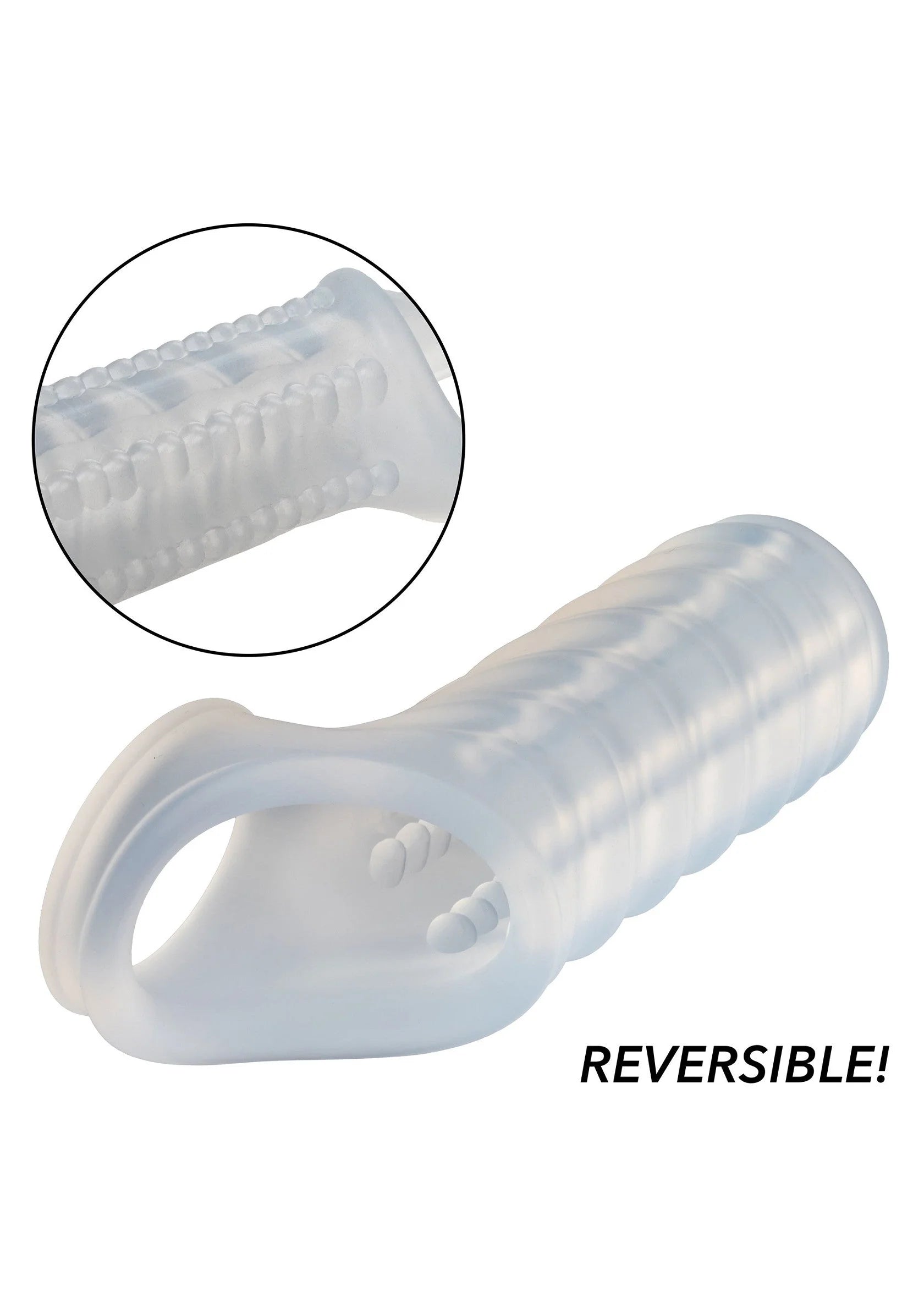 Bestel: Silicone Reversible Sleeve by CalExotics - bij Happytoys: de erotische sex webshop | liever Happy dan Easy ⭐⭐⭐⭐⭐