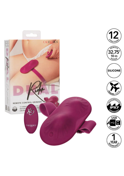 CalExotics set: paarse vibrerende grinder met dijband en afstandsbediening