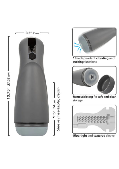 Automatische melkzuiger met transparante dieptedop en getextureerde, aansluitbare mouw