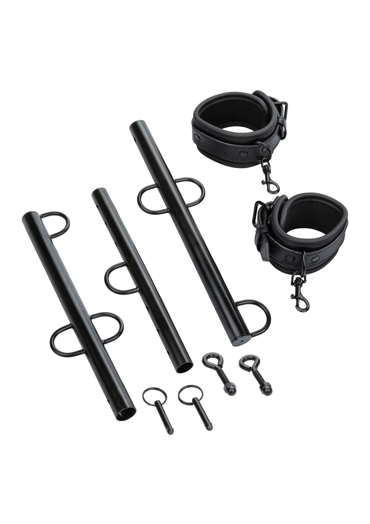 Bestel: Spreader Bar with Cuffs by CalExotics Nocturnal - bij Happytoys: de erotische sex webshop | liever Happy dan Easy ⭐⭐⭐⭐⭐ - Default Title - 27854 - BLACK
