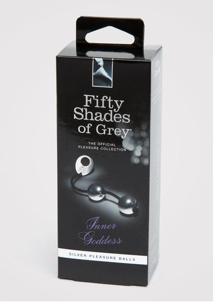 Doos van Inner Goddess silver pleasure balls van Fifty Shades of Grey, zilver