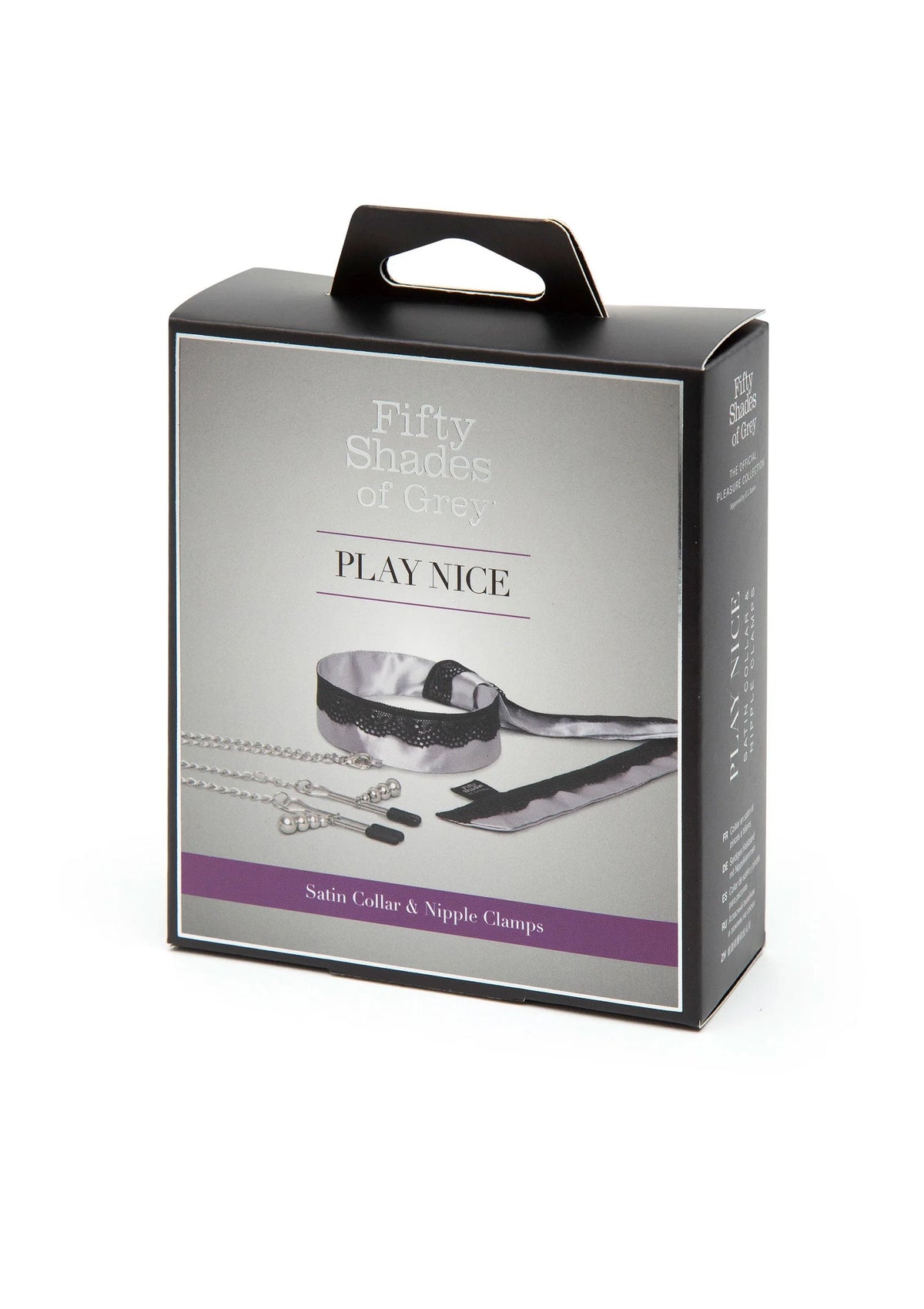 Bestel: Play Nice Satin & Lace Collar & Nipple Clamps by Fifty Shades of Grey - bij Happytoys: de erotische sex webshop | liever Happy dan Easy ⭐⭐⭐⭐⭐
