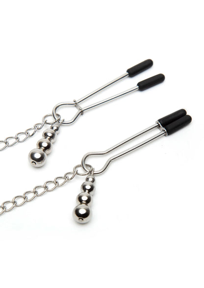 Bestel: Play Nice Satin & Lace Collar & Nipple Clamps by Fifty Shades of Grey - bij Happytoys: de erotische sex webshop | liever Happy dan Easy ⭐⭐⭐⭐⭐