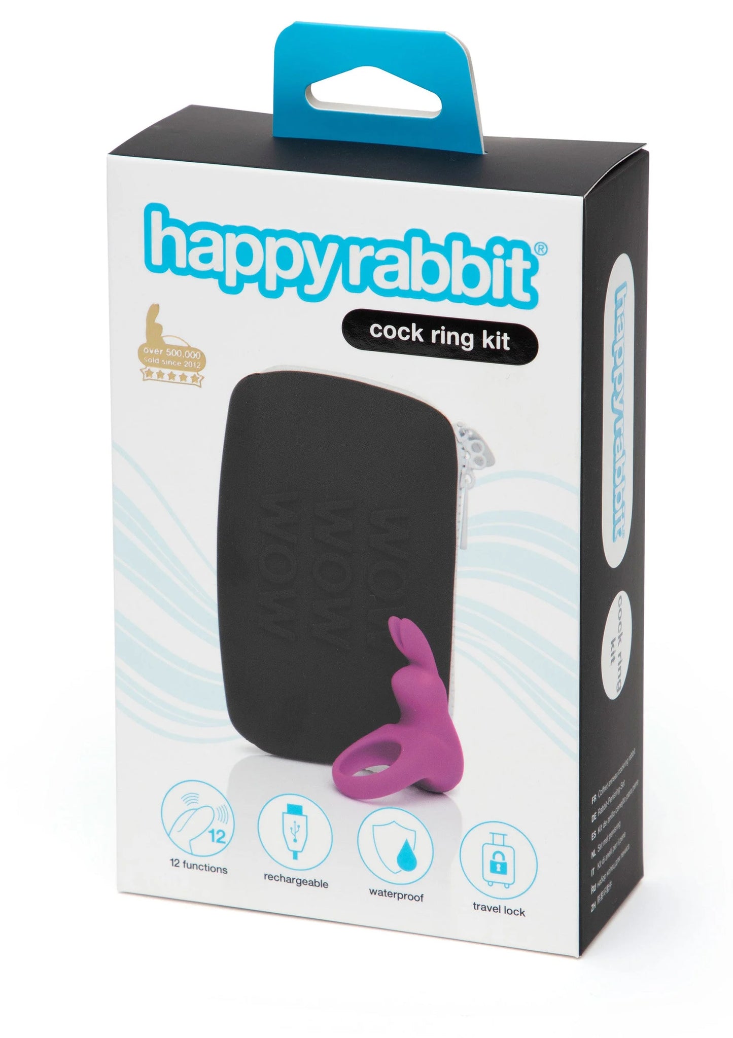 Happy Rabbit cockring-set doos met paarse ring en zwart etui