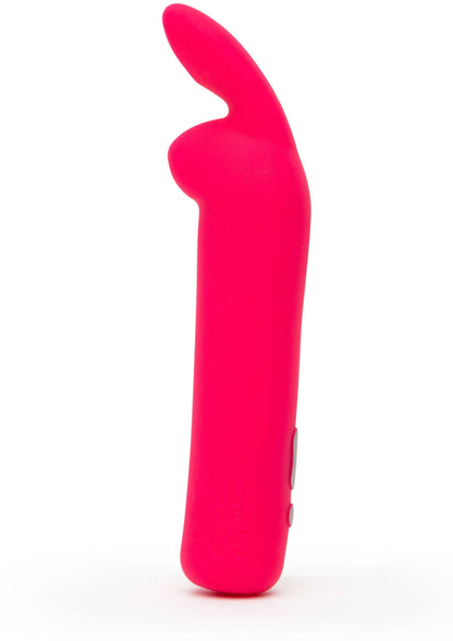Konijnenoortjes bullet vibrator, felroze staaf met uitsparing op de zijkant