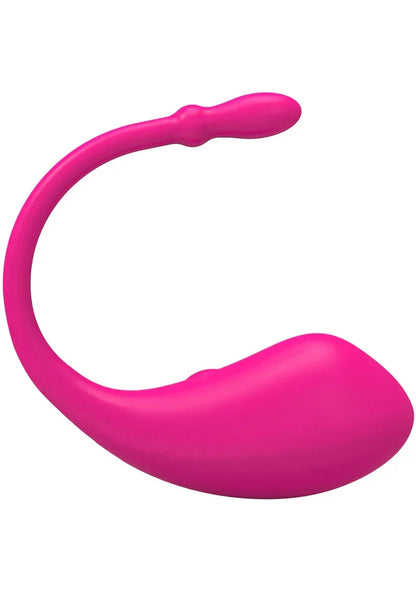 Roze gebogen eivibrator (Lovesense) met gladde siliconen buitenkant