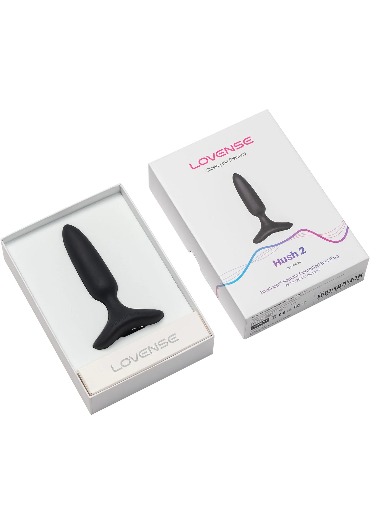 Buttplug-set in open verpakking: zwarte Lovesense plug in doos