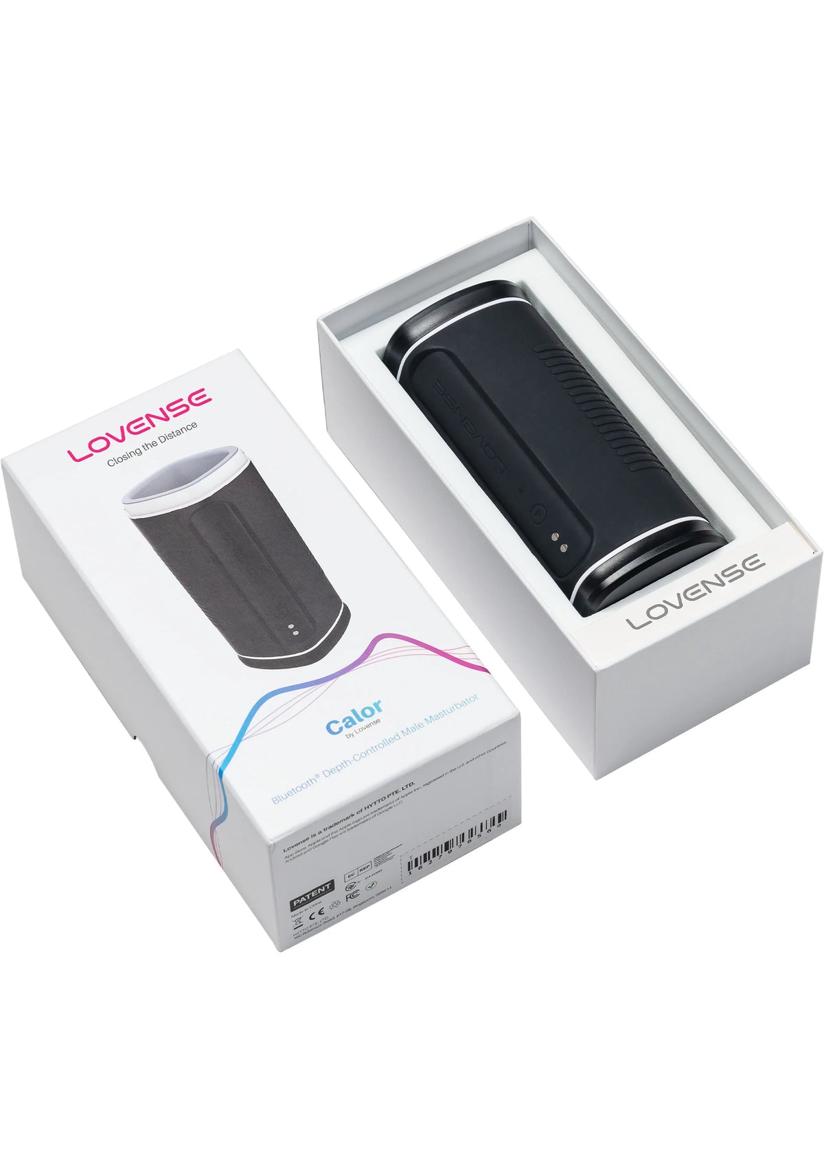 Lovesense Calor masturbator in open doos, met apparaat in de verpakking