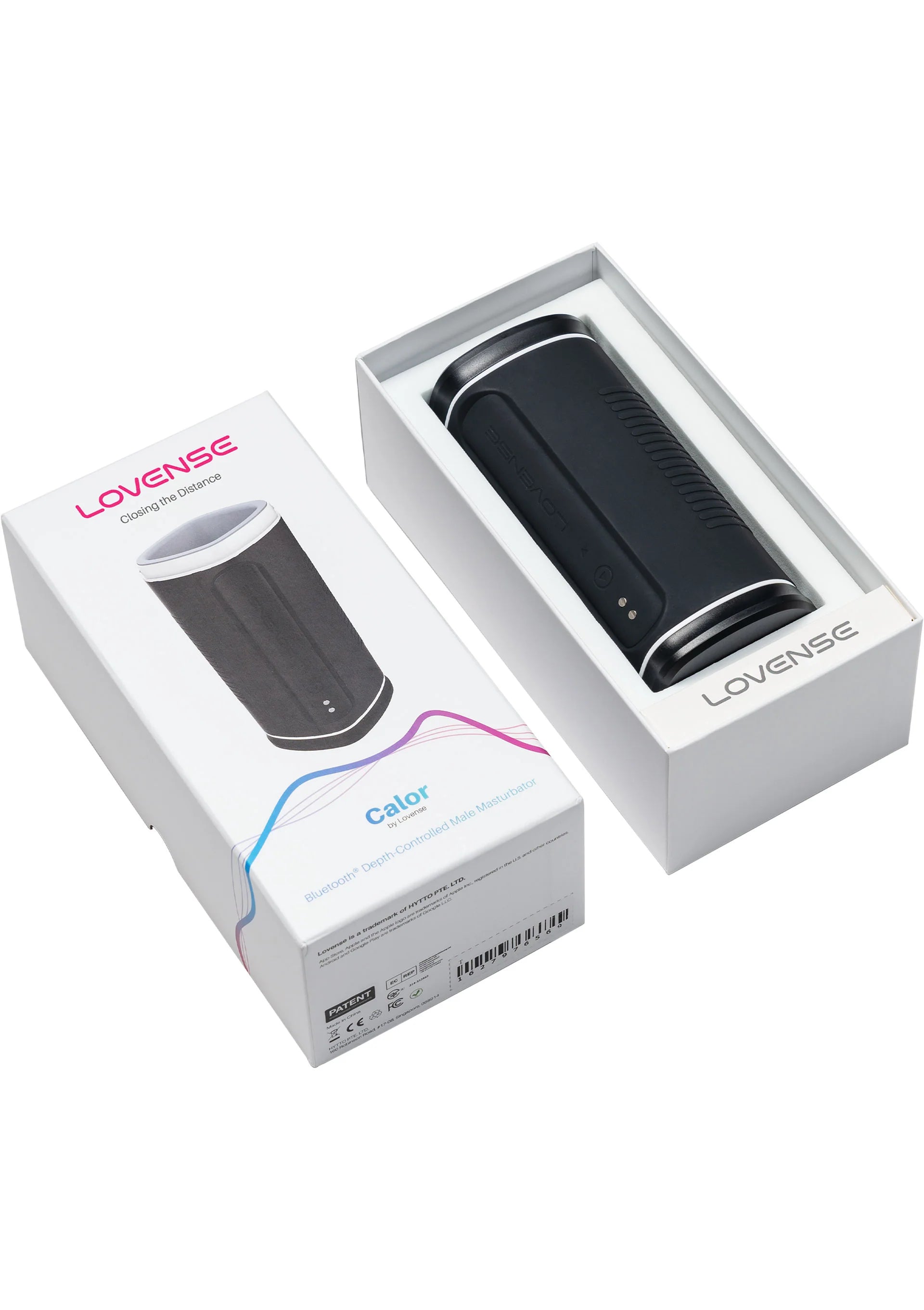 Lovesense Calor masturbator in open doos, met apparaat in de verpakking