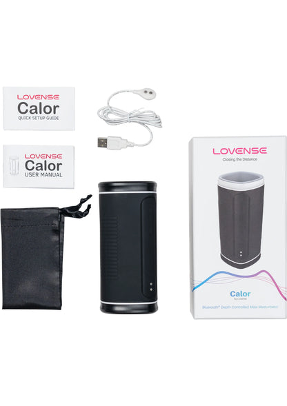 Lovesense Calor masturbator set met kabel, handleidingen en opbergzak