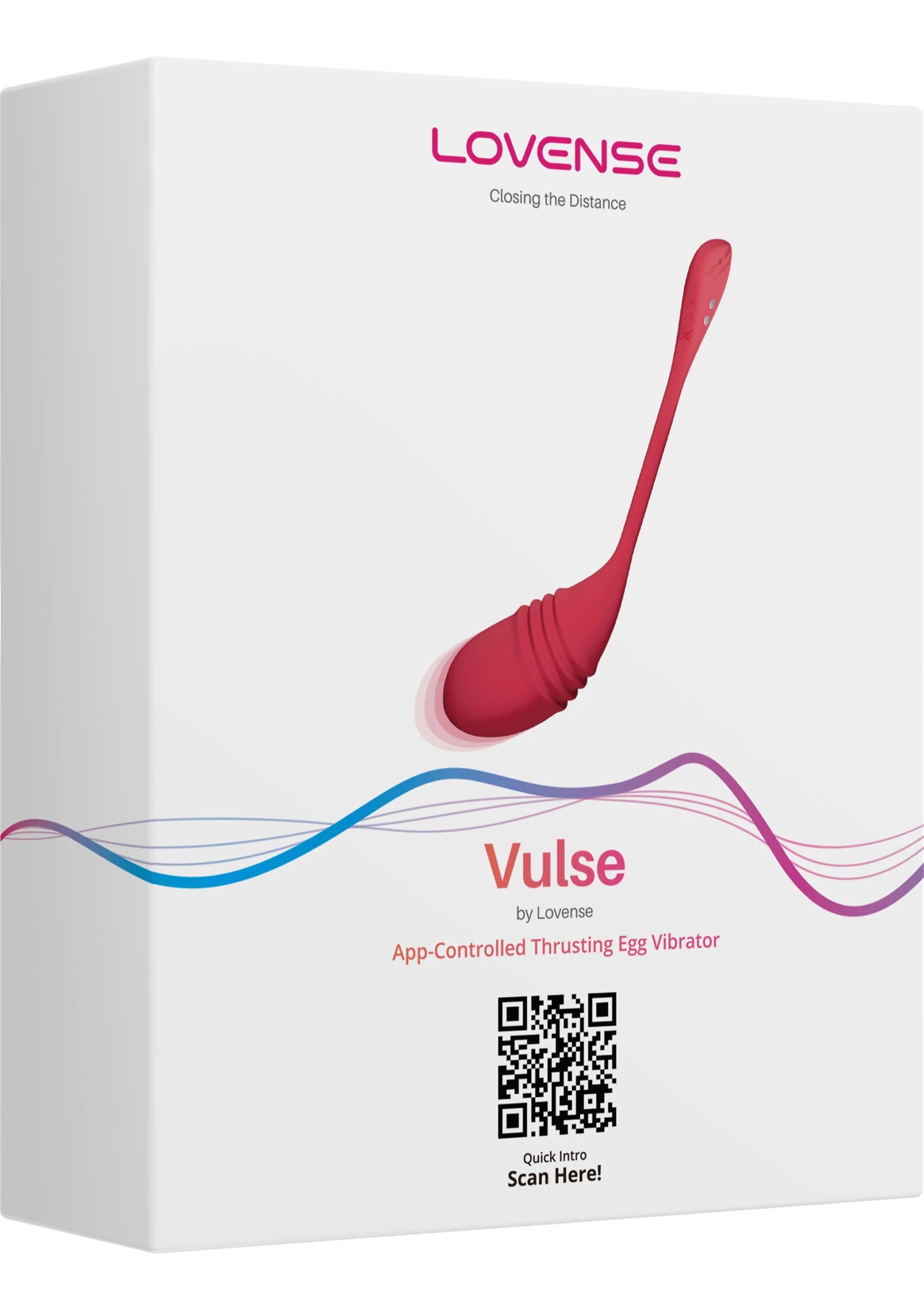 Rode G-spot vibrator in doos met Lovesense branding.