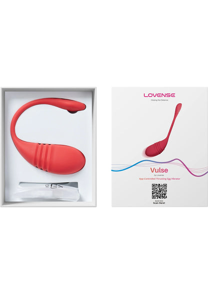 Rode G-spot vibrator in verpakking, met Lovesense-logo.