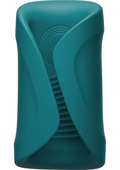 Teal intieme massager met ronde massagekop en LOVENSE-band
