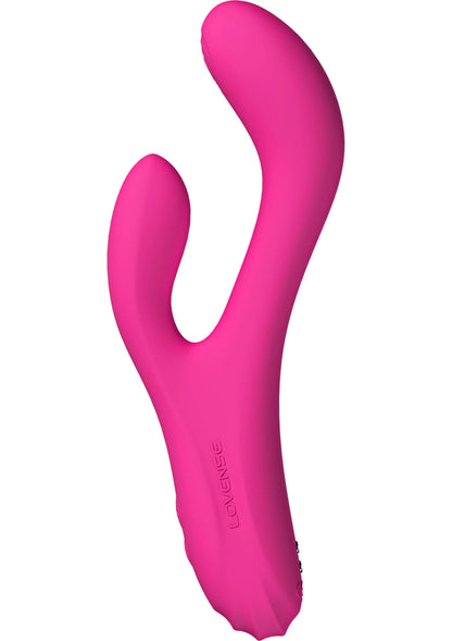 Roze U-vormige vibrator met holle binnenkant en afgeronde, gladde vorm