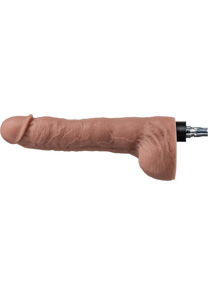 Lovense grote dildo met gestructureerd bruin oppervlak en metalen aansluiting aan de basis