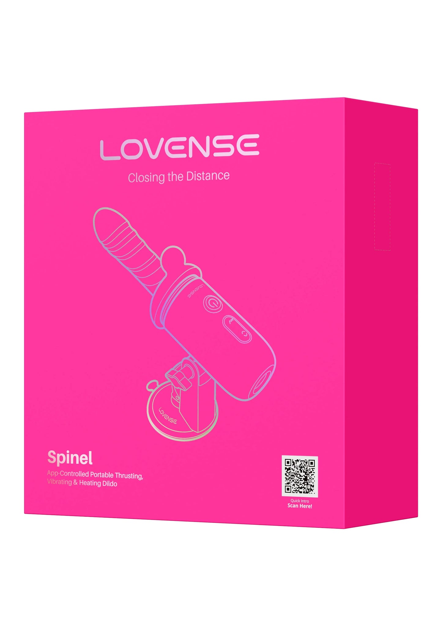 Roze LoveSense Spinel doosverpakking met productillustratie en QR-code