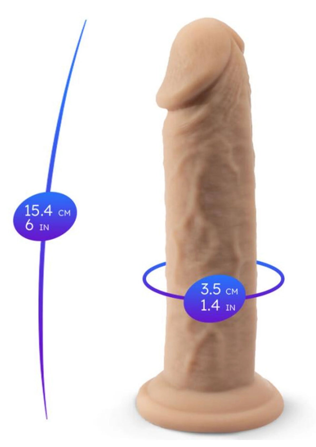 Bestel: Real Skin Dildo Model 2 (6 inch) by Sikex - D Real Feel - bij Happytoys: de erotische sex webshop | liever Happy dan Easy ⭐⭐⭐⭐⭐
