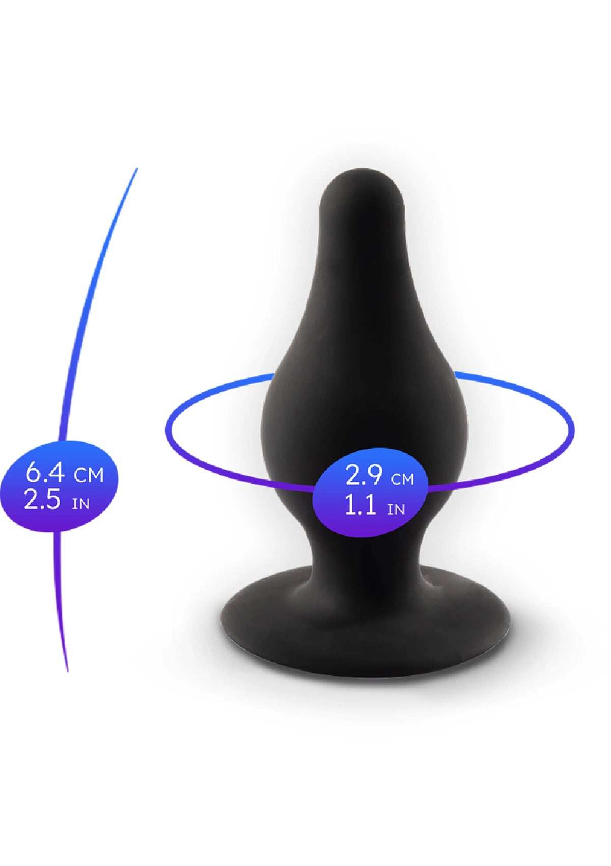 Bestel: Plug Model 2 - Xsmall - bij Happytoys: de erotische sex webshop | liever Happy dan Easy ⭐⭐⭐⭐⭐ - Default Title - 29749 - BLACK