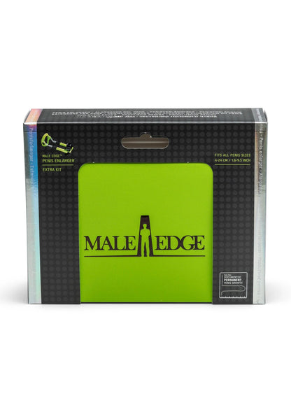 Verpakkingdoos met groen vlak en Male Edge logo